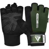 Gloves for fitness RDX W1 Half Army Green Plus M (WGA-W1HA-M+)