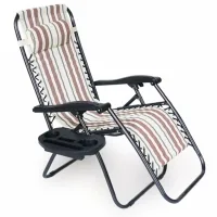 Folding chair Voltronic 1800x650x1150mm Brown/White (YT36696)