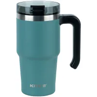 Thermal mug Kite with handle 600 ml green (K24-1207-3)