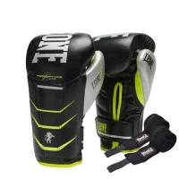 Боксерські рукавички Leone GN110F Revo Fluo Black 14 унцій (GN110F_Black_14oz)