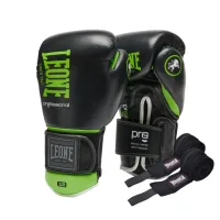 Boxing Gloves Leone GN115 Professional 2 Black 16oz (GN115_Black_16oz)