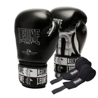 Leone Boxing Gloves GN208 Iconic Black 14oz (GN208_Black_14oz)