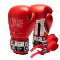 Leone Boxing Gloves GN208 Iconic Red 12oz (GN208_Red_12oz)