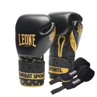 Leone GN220 DNA Black 10oz Boxing Gloves (GN220_Black_10oz)