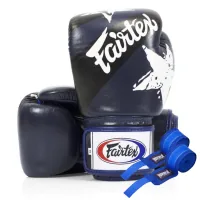 Fairtex BGV1 Nation Print Blue 14oz Boxing Gloves (Bandages Included) (BGV1_Print_14oz_Blue)