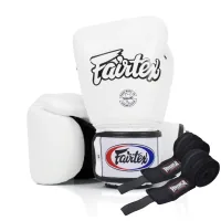 Fairtex BGV1 White 14oz Boxing Gloves (Bandages Included) (BGV1_14oz_White)