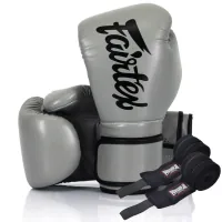 Fairtex BGV14 Gray 14oz Boxing Gloves (Bandages Included) (BGV14_14oz_Grey)