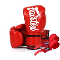 Fairtex BGV14 Red 16oz Boxing Gloves (Bandages Included) (BGV14_16oz_Red)