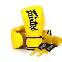 Fairtex BGV14 Yellow 14oz Boxing Gloves (Bandages Included) (BGV14_14oz_Yellow)