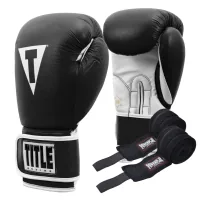 Боксерські рукавички Title Boxing Pro Style Leather Gloves3.0 Black/White 12 oz (TVVTG3 12 BK/WH)