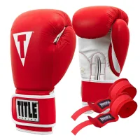 Боксерські рукавички Title Boxing Pro Style Leather Gloves3.0 Red/White 14 oz (TVVTG3 14 RD/WH)