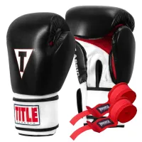 Боксерські рукавички Title Classic Leather 2.0 Black/White/Red XL 16 oz (CSBGL2 X BK/WH/RD)