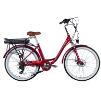 Електровелосипед Dorozhnik 26" eRUBY DD FR рама-17" 36B 13А*г 500Вт 2026 бордовий (ELB-D-26-301)