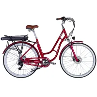 Електровелосипед Dorozhnik 28" eCORAL DD FR рама-19" 48B 17.5А*г 500Вт 2026 рубіновий (ELB-D-28-121)