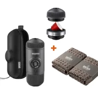 Wacaco Nanopresso portable coffee maker + capsule adapter and barista towels (NanopressoSet1)