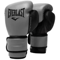 Боксерські рукавички Everlast PowerLock Boxing Training Gloves P00002307 сірий, чорний 16 унцій (009283608552)