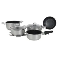 Gimex Cookware Set induction 8 items Silver (6977227)