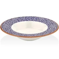 By Bone Tinta Edera Cobalt pasta plate with a straight edge 25 cm (TN-ES-GT-25-CK)