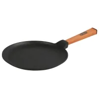Brizoll Optima cast iron frying pan with a handle for pancakes 220x15 mm (O2215-P)