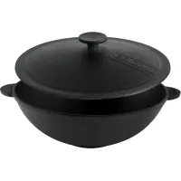 Brizoll cast-iron WOK frying pan with a cast-iron lid 4.7 l 300x103 mm (W30-1)