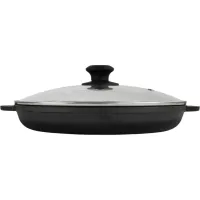 Frying pan Brizoll Monolith cast iron Grill with glass lid 280x35 mm (M2835G-6)