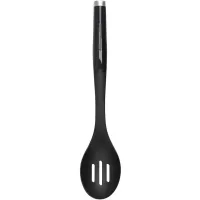 Ложка кухарська KitchenAid Classic для сервірування з прорізами 34 см чорний (KCG004OHOBE)
