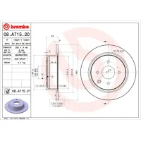 Гальмівний диск Brembo 08.A715.20