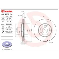 Brake disc Brembo 09.4869.34
