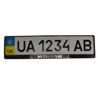 CarLife license plate frame plastic with three-dimensional Mitsubishi letters (2 pcs) (24-012)
