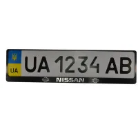 CarLife license plate frame plastic with volume letters NISSAN (2 pcs) (24-013)
