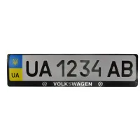 CarLife license plate frame plastic with volume letters Volkswagen (2 pcs) (24-018)