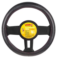 Steering wheel cover VITOL M black (VLOD-L941 BK/RD M)