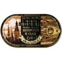 Canned fish Riga gold Sprats in oil 190 g with key (4820062446372)