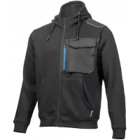 Кофта робоча Hoegert THEO HT5K903-L з капюшоном 65% бавовна/35% поліестер чорна, L (52) (HT5K903-L)