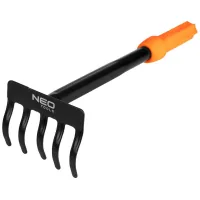 Neo Tools garden rake, width 8.5 cm, 5 teeth, 25 cm, NEO Click system, 0.12 kg (95-073)