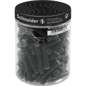 Стрижень картридж для чорнильних перових ручок "SCHNEIDER" / S6801/ 100 шт в уп., чорні (1/6)