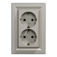Розетка Schneider Electric ASFORA із заземленням подвійна бронза 16А (EPH9900169)