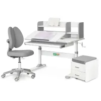 Парта з кріслом ErgoKids (L) + тумба (TH-330 + Y-412 Lite + BD C3_GREY)