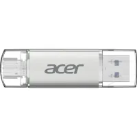 USB флеш накопичувач Acer 64GB UT300 USB-A/Type-C 3.2 Silver (BL.9BWWA.589)