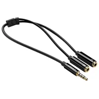 Кабель мультимедійний 3.5mm M to 2x3.5mm F black Ugreen (UGR-30620)