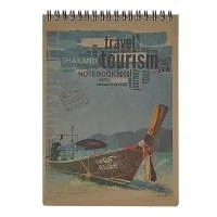 Notebook Buromax spiral top, A5, 80sheets, KRAFT, square, perforation (BM.2471)