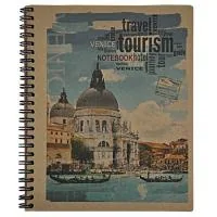 Notebook Buromax spiral side, A5, 80sheets, KRAFT, square (assorted) (BM.2415)