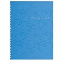Notebook Buromax spiral side, A4, 80sheets, Barocco, square, blue (BM.2446-614)
