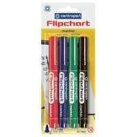 Marker set Centropen Flipchart 8550 2.5 mm, round tip, SET 4colors (BLister) (8550/4/BL)