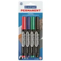Marker set Centropen Permanent 8566 2.5 mm, round tip, SET 4colors (BLister) (8566/4/BL)