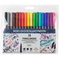Liner Koh-i-Noor Assorted set 0.3 mm plastic 18 pcs (777018)