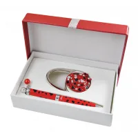Langres ballpoint pen set pen + bag hook Elegance Red (LS.122029-05)