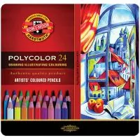 Colored pencils Koh-i-Noor Polycolor artistic metal. pencil case 24 colors (3824024002PL)