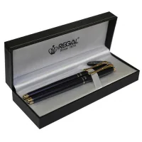 Regal fountain pen set nib + rollerball in a gift case Pearl-black (R12216.L.RF)