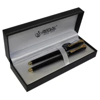 Regal fountain pen set of pen + rollerball in a gift case Black (R12223.L.RF)